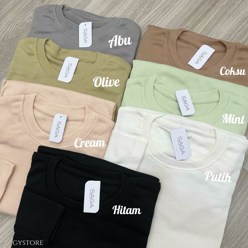 Basic Longsleeve Shirt Rib | Kaos Rib Premium Lengan Panjang