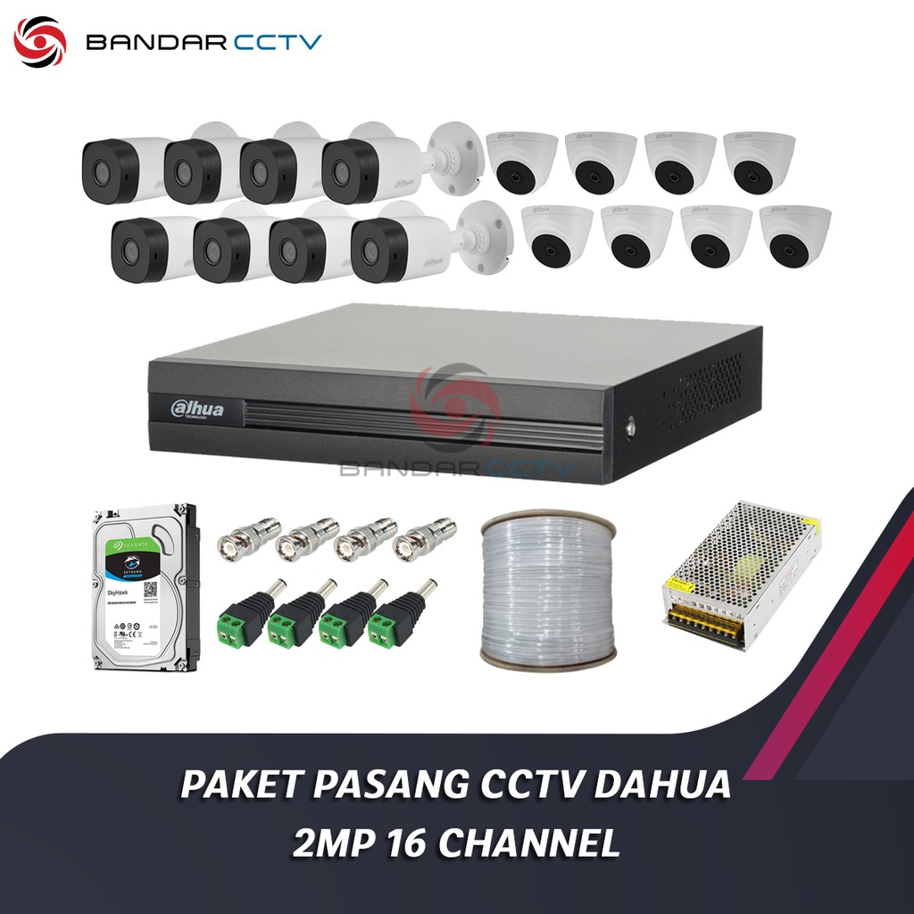 PAKET PASANG KAMERA CCTV DAHUA 2MP 16 CHANNEL