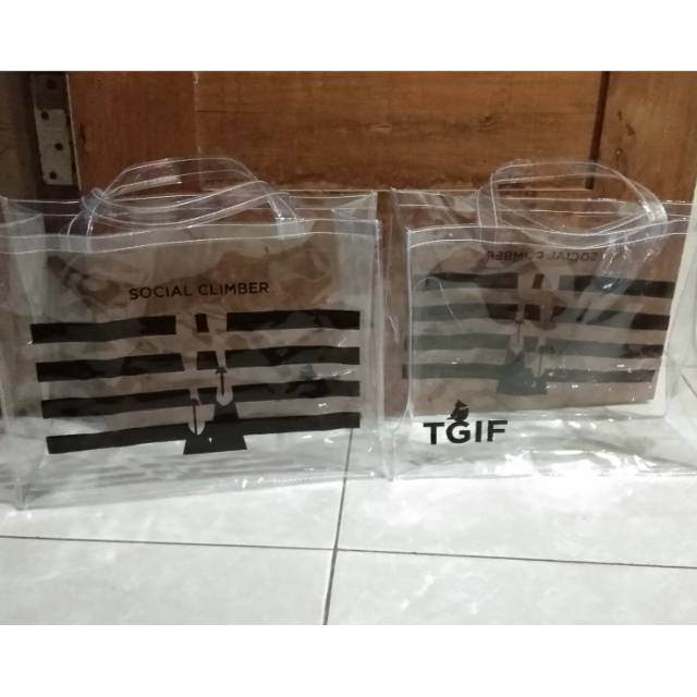 

Tas full mika bening + sablon ( uk. P30, T 40 lbr 10 cm )