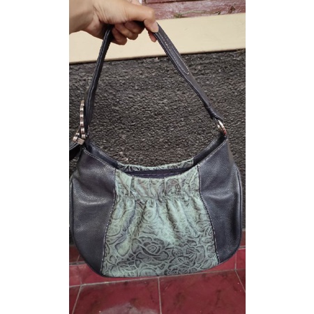 preloved tas renoir shoulder kulit mantul navy