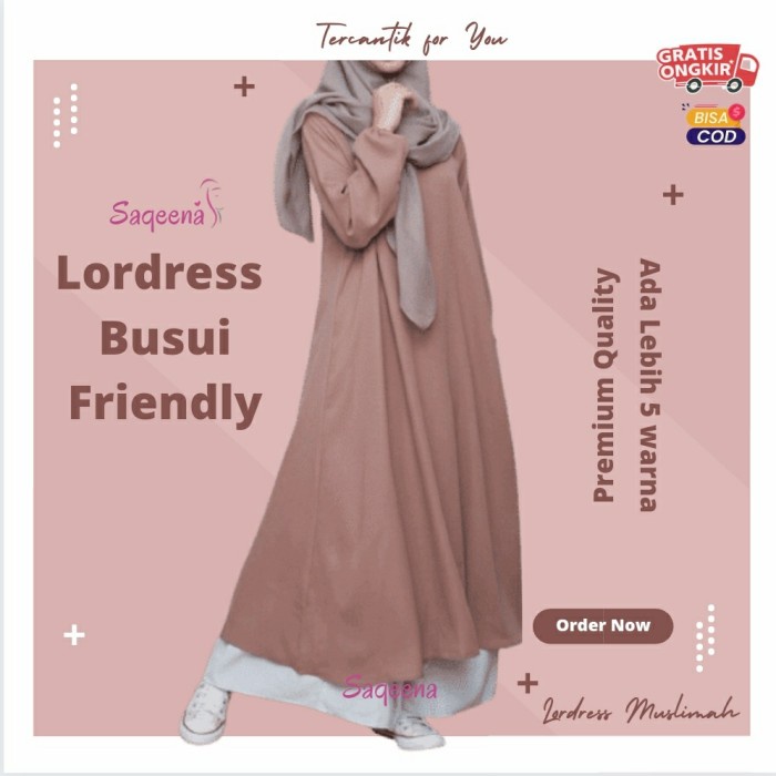 TERBARU BERKUALITAS LORDRESS BUSUI FRIENDLY ZIP DRESS MUSLIMAH BERKUALITAS ISLAMI ADEM '