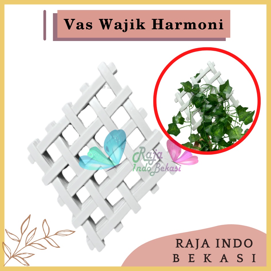 Pagar Wajik Harmoni Putih Ornamen Bunga Vas Wajik Pagar, Jaring, Rambatan Plastik Ukuran Kecil Sedang Besar untuk Bunga Hias Artificial Hiasan Ruang Tamu Dinding Home Grosir Murah Wajik Putih / Breket/ Tatakan/ Pagar Plastik/ Bunga Plastik/ Rumput Plastik