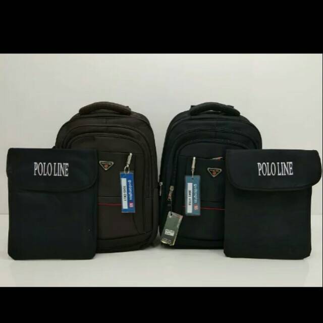 polo line tas ransel laptop pria wanita original 20 inchi