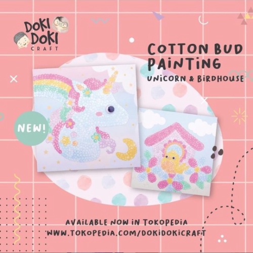 

Cotton Bud Painting - Doki Doki Craft Kit - Kids Activity Fun - UnicornBirdhou Berkualitas