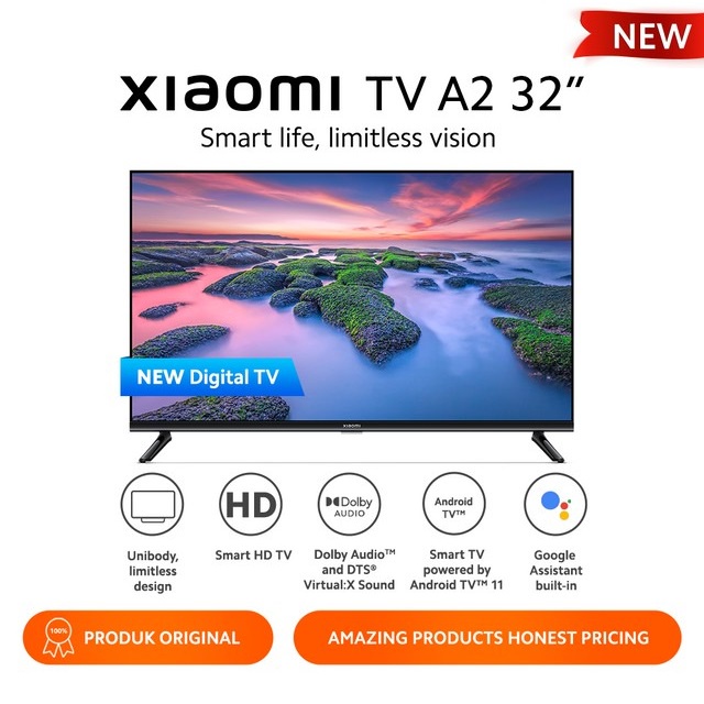 Xiaomi TV A2 32&quot; Smart HD Dolby Audio™ Android TV™ Netflix Disney+