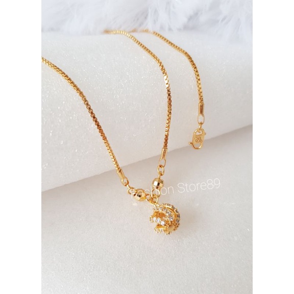 Ready Kalung Koye Bola permata balok mutiara import xuping yaxiya lapis emas bestseller antikarat