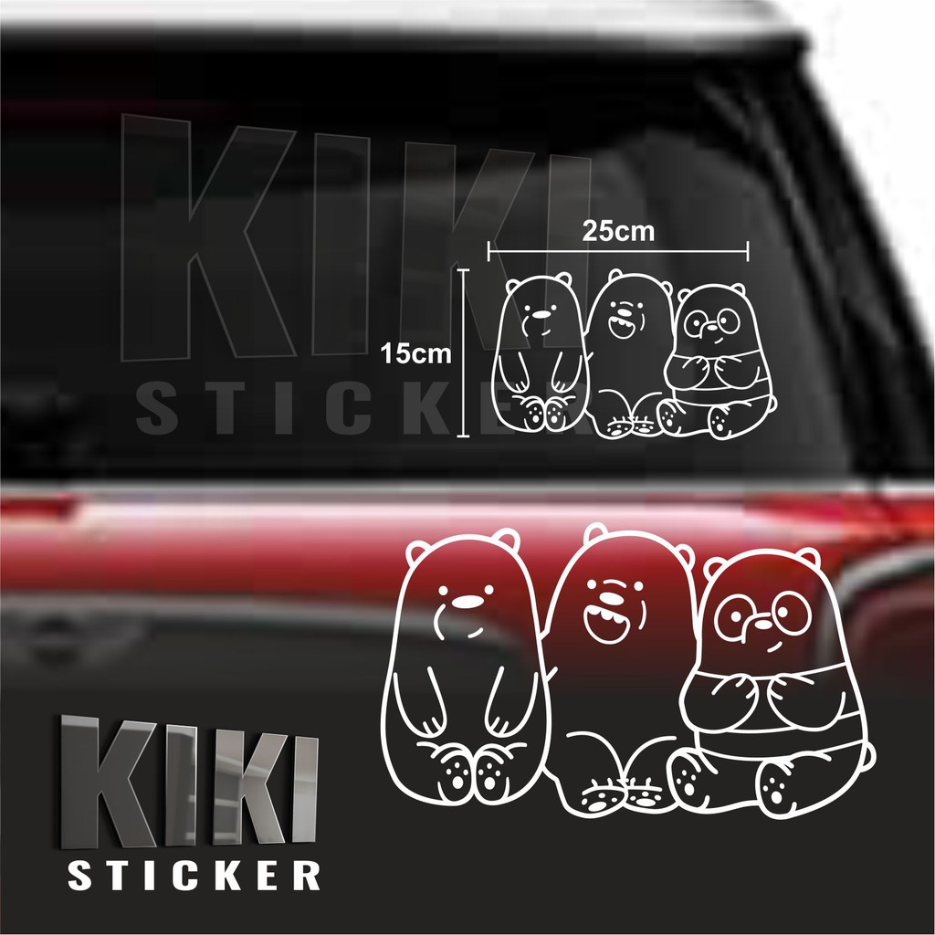 CUTTING STICKER - STIKER KACA MOBIL MOTOR BODY PINTU - WE BARE BEARS TERBARU
