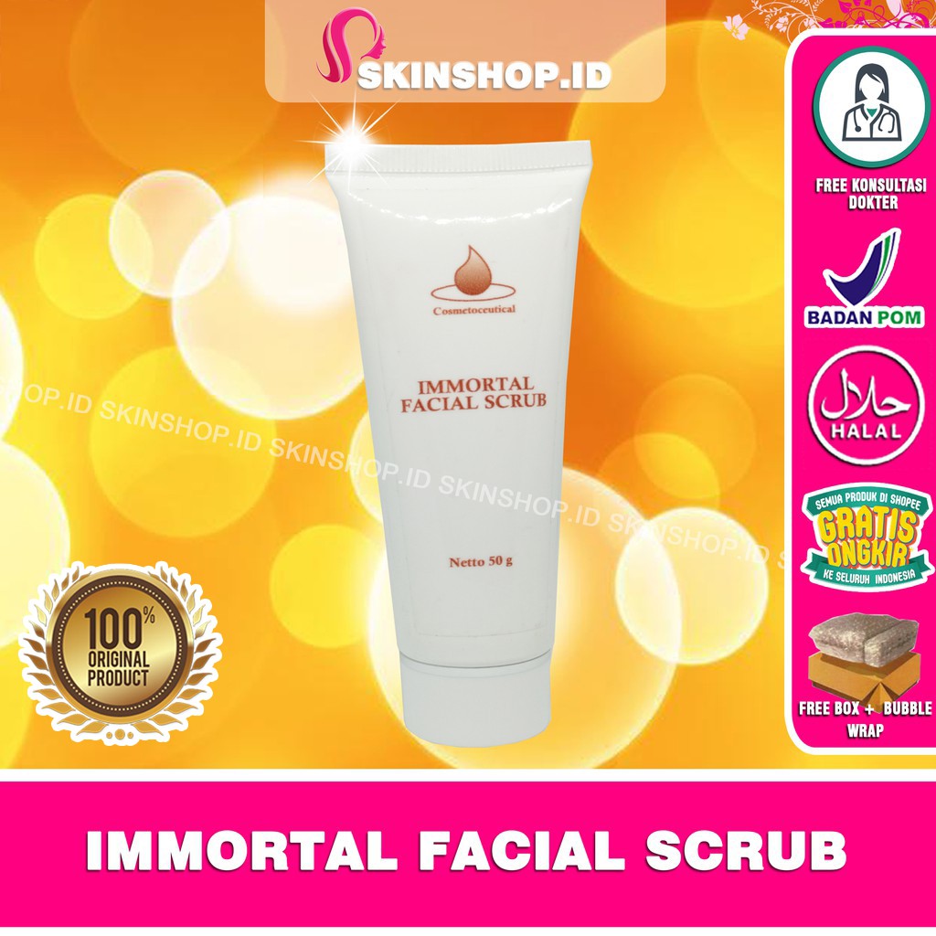 Immortal Facial Scrub 50gr Original / Lulur Wajah BPOM Aman