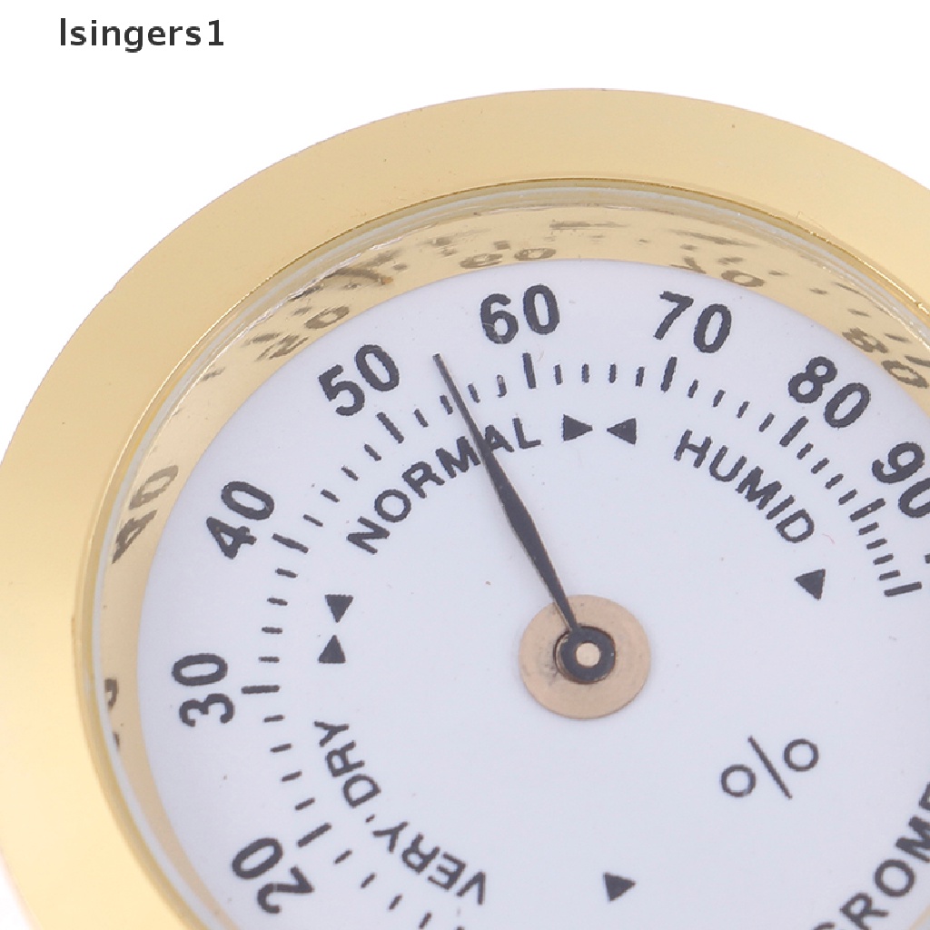 (lsingers1) Higrometer Pengukur Kelembaban Udara 37mm Bentuk Bulat Warna Emas
