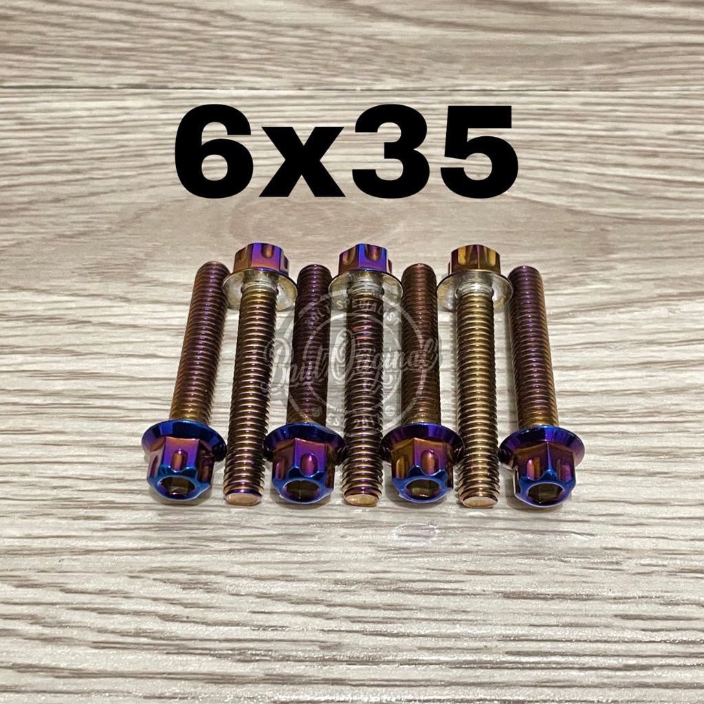 Baut probolt 6x35 blue new model drat 10 panjang 3.5cm ori thailand