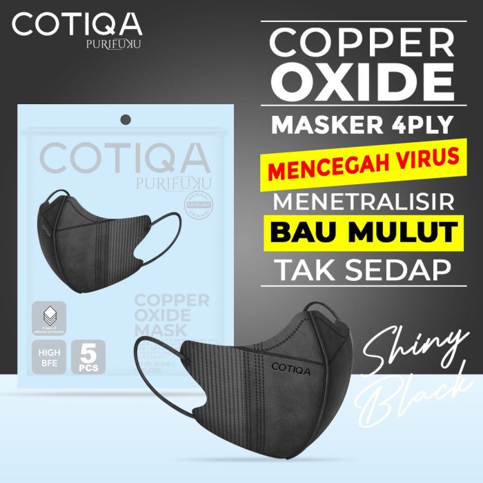 Masker Duckbill 3D Cotiqa Tembaga Copper Oxide Duckbil 4 Ply isi 5
