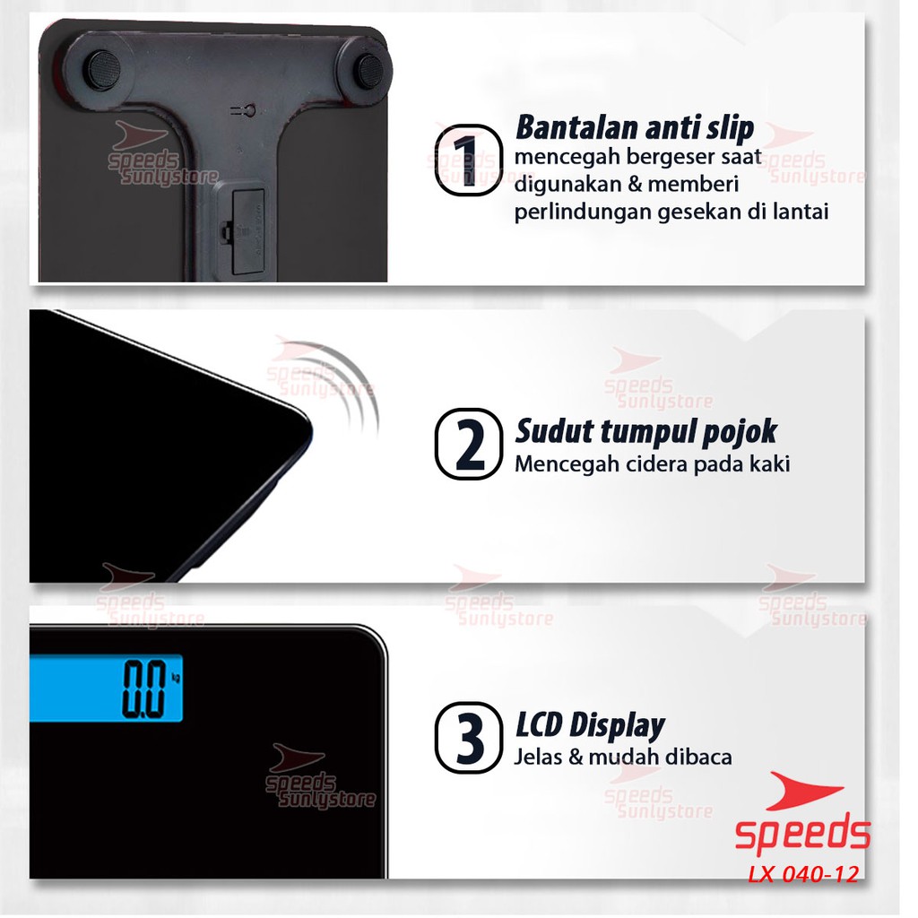 speeds timbangan badan digital 180kg dewasa kaca digital termometer 040