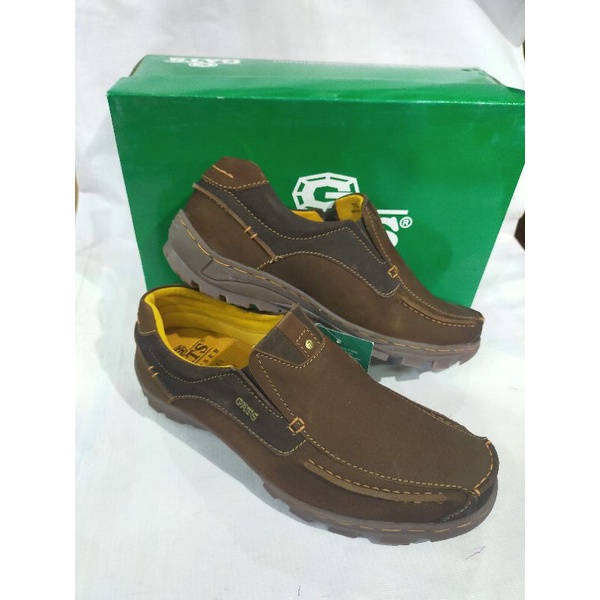 Sepatu pantofel kulit Casual pria merk GATS To 2208 coklat original