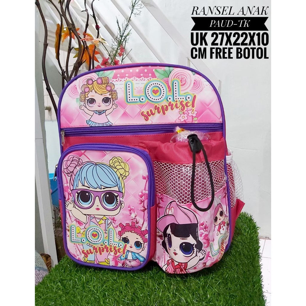 Tas Ransel Anak Sekolah Karakter Lucu Free Botol Minum Bisa Buat tTaveling Sekolah Anak