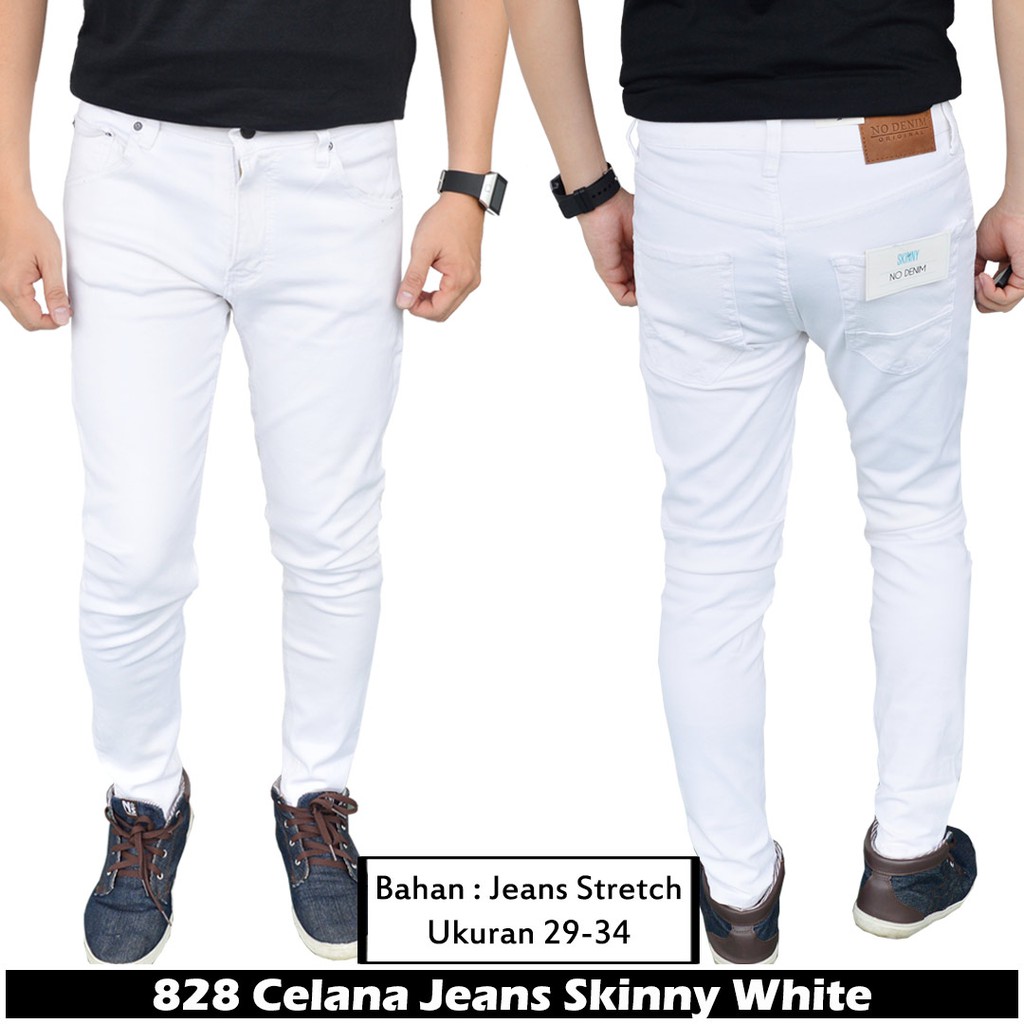 IFH 828 JEANS  PUTIH  TERBARU Celana  Jeans  Skinny Pria 