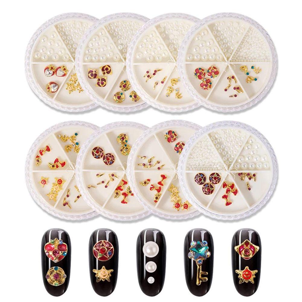 AUGUSTINA Agustin 3D Dekorasi Nail Art Wanita Paduan Mutiara Symphony Zircon Kristal DIY Perhiasan Kuku