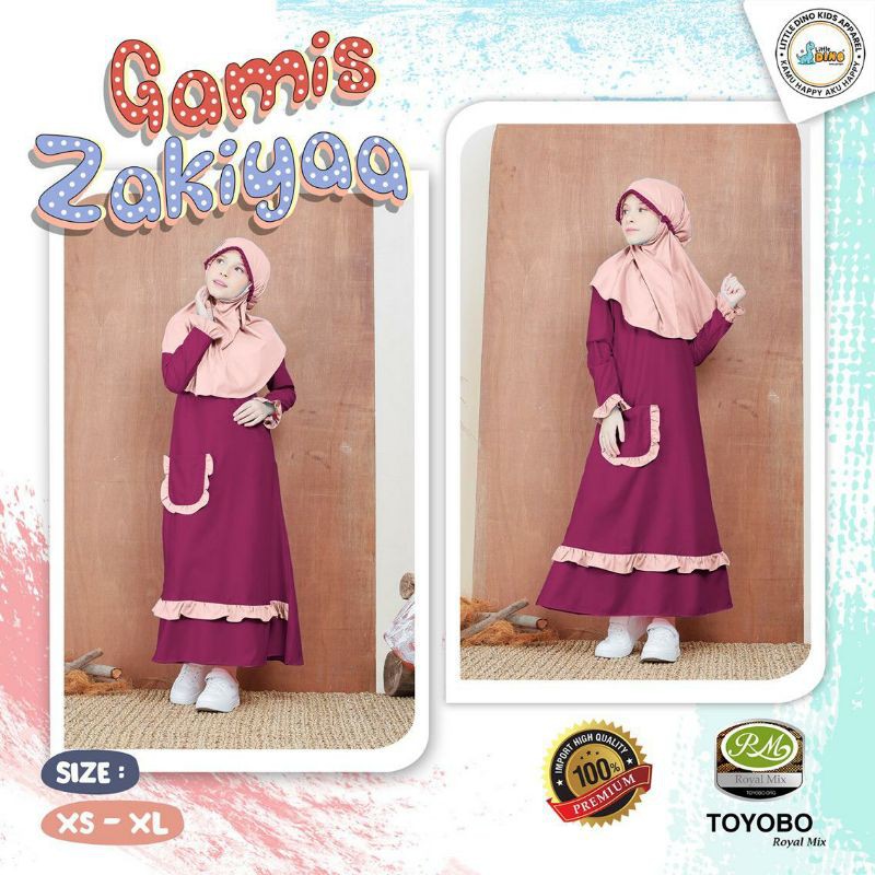 [BISA COD] GAMIS ANAK TANGGUNG ZAKIA - GAMIS ANAK USIA 6-10 TAHUN - GAMIS ANAK SET HIJAB PREMIUM - G