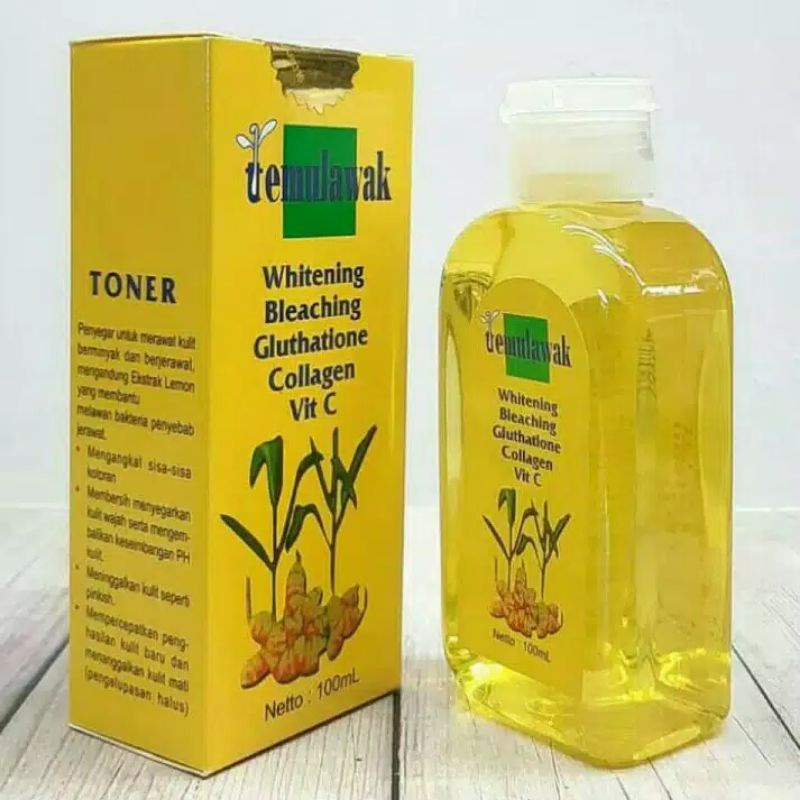 Toner Temulawak Holo Emas Besar botol Kuning Original 100 Ml / Toner Temulawak Whitening 100ml / Toner Temulawak Whaiteng Bleaching