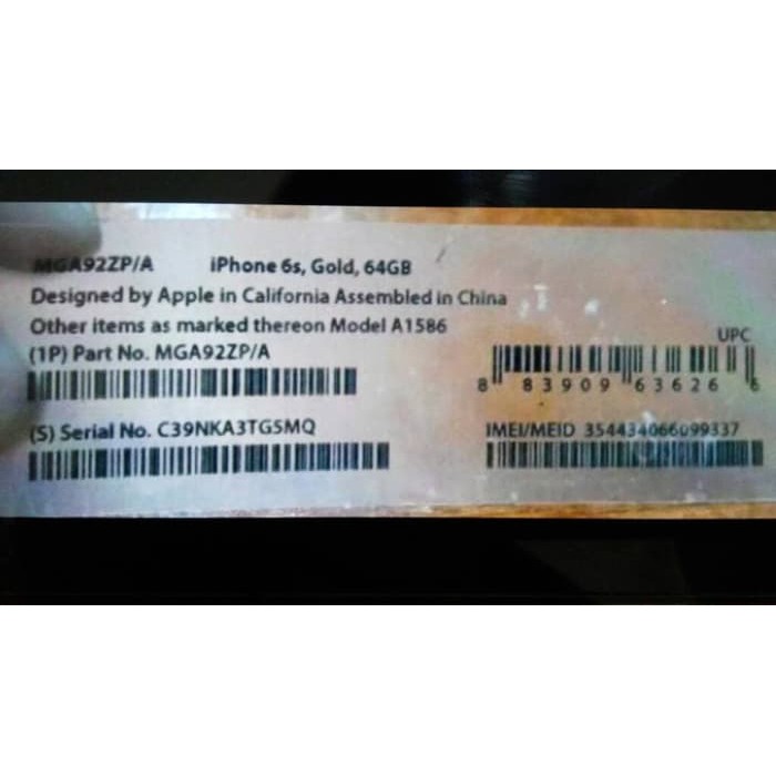 Sticker imei iPhone 6/6+.6s/6s+.7/7+