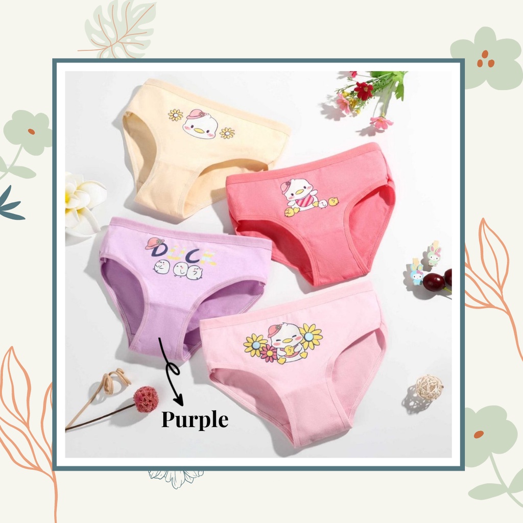 MBSS - XING DAILY CD DUCK FLOWER STG celana dalam anak perempuan bahan katun halus 2-12 Tahun