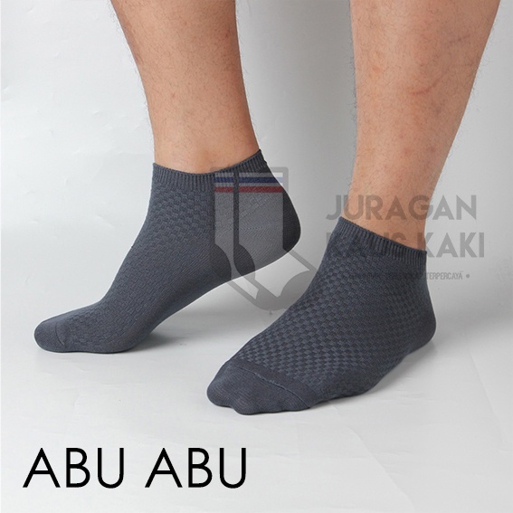 Kaos Kaki serat bambu arang bamboo pendek semata kaki bambu asli-Abu-abu