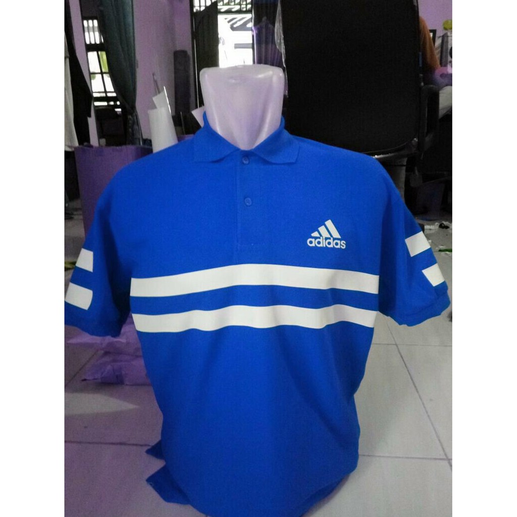 blue adidas polo