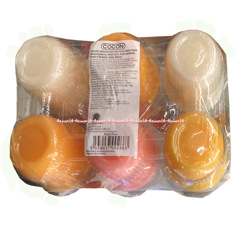 Cocon Pudding 6pcs Dengan Nata De Coco Aneka Rasa Mangga Leci Orange Strawberry Puding Agar Agar Cup