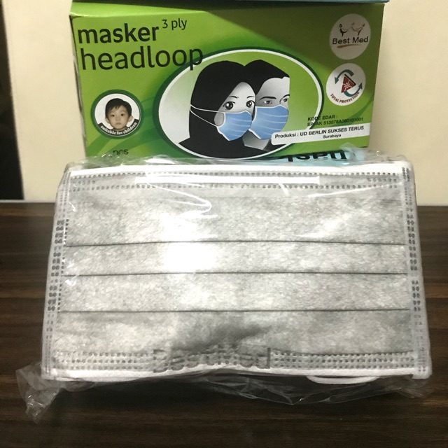 Ready! Masker Bestmed Headloop 3 Ply Repack