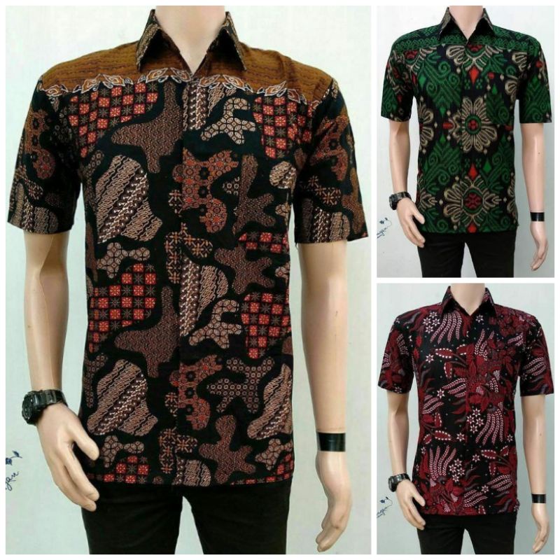 (COD) PROMO KEMEJA BATIK PRIA SIZE M L XL BSWART BATIK HRBO26 kenongo Hem