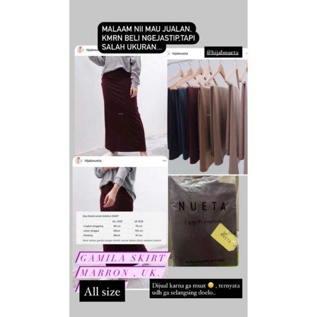 Gamila Skirt Maroon , Hijab Nueta