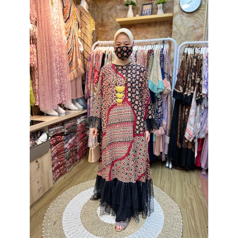 [ COD ]GAMIS BATIK MIX TILE NEW ARRIVAL DRESS PESTA MEWAH, DRESS KEKINIAN ,QUALITY ORIGINAL BRAND RE