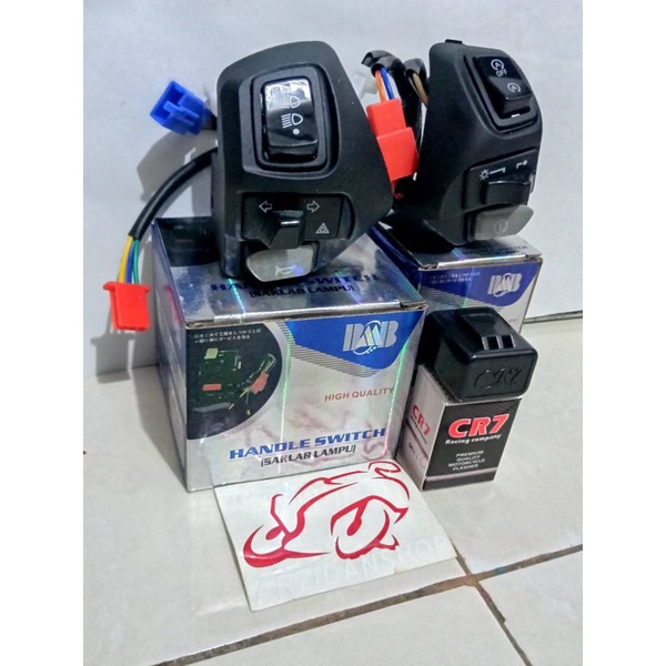 SAKLAR AEROX MERK BMB KANAN KIRI+BONUS FLASHER CR7/ AEROX/MIO//XEON/ JUPITER Z BURHAN/JUPITER MX 135