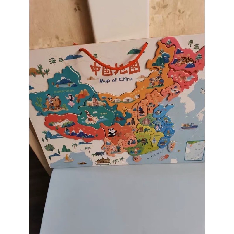 magnetic china world map puzzle - puzzle atlas dunia - mainan edukasi anak