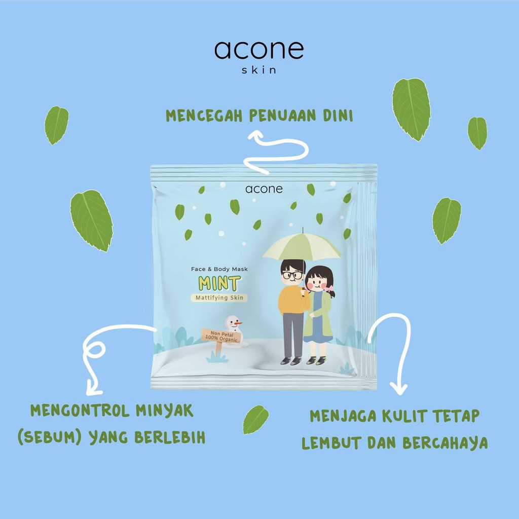 BPOM 10gr MASKER ORGANIK NON PETAL ACONE FACE AND BODY MASK / ORGANIK MASK BY ACONE [ACONE]