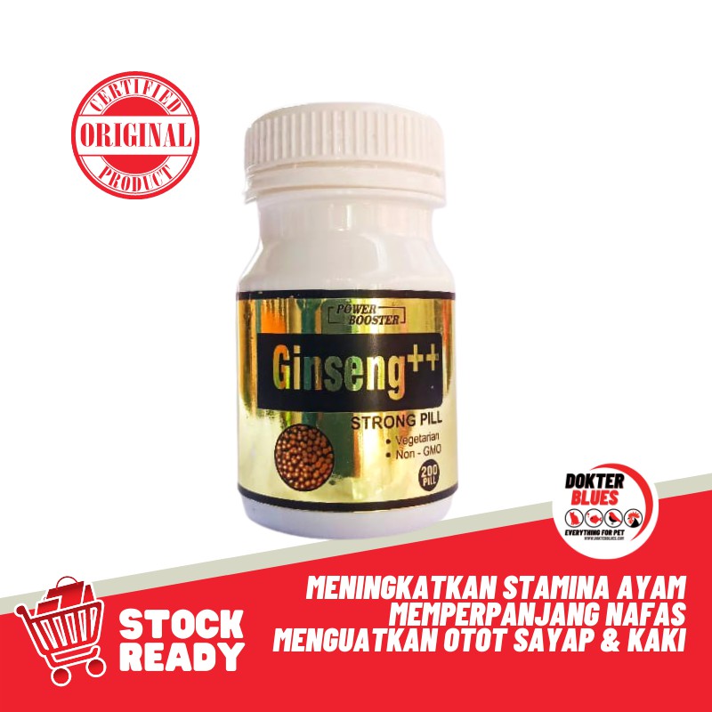 Power Booster GINSENG Plus Obat Vitamin Jamu Herbal Ayam Tarung Merpati - Isi 200 Pil