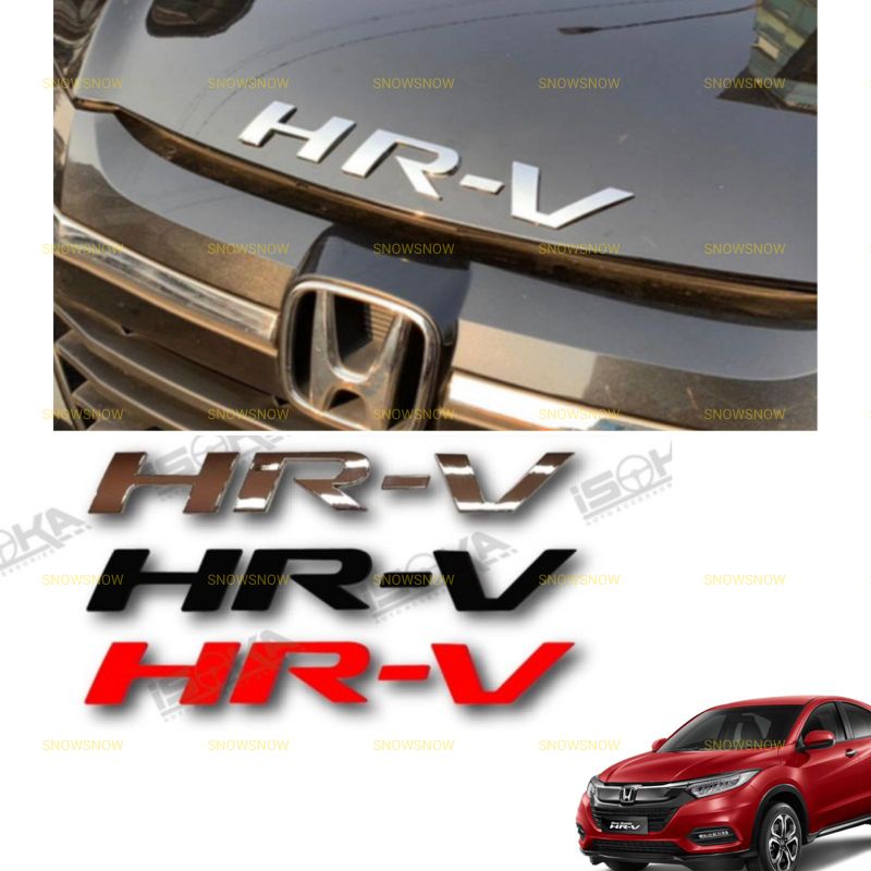 Emblem Kap Mesin Honda Hrv Merah Chrome Hitam