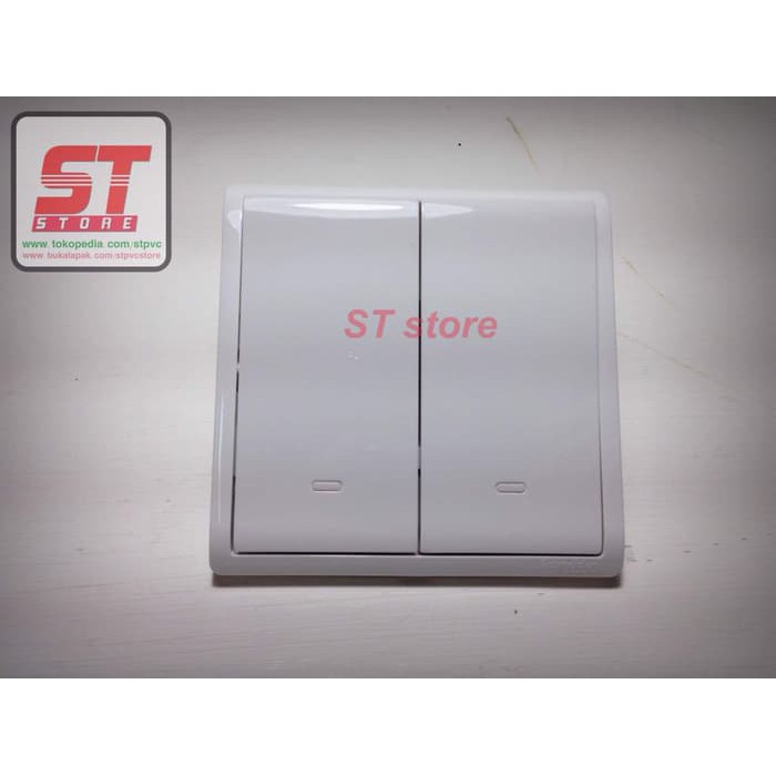 Saklar Broco - Saklar - Perlengkapan Listrik Saklar Seri / Sakelar Seri / 2 Gang Schneider / Clipsal