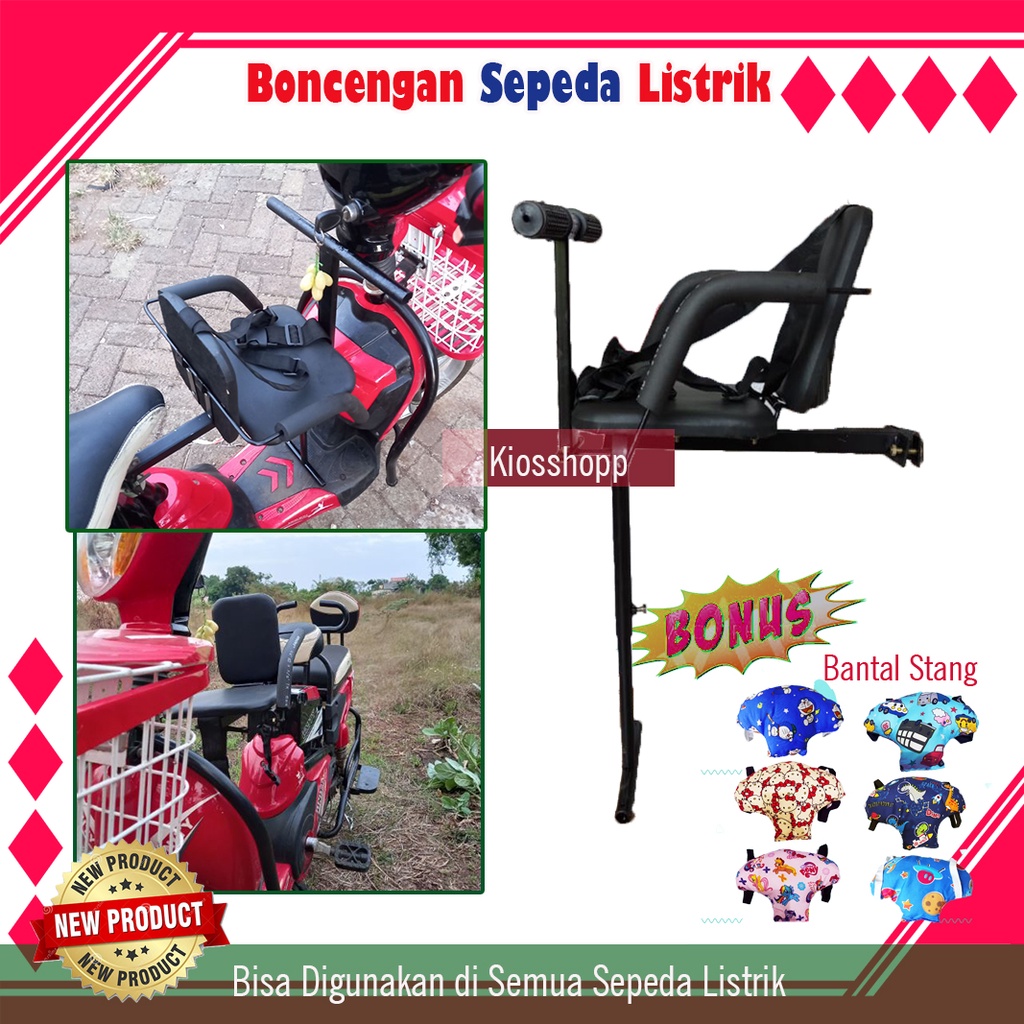 Kursi Boncengan Depan Sepeda Listrik double safety Boncengan Sepeda Listrik Anak Depan uwinfly goda 