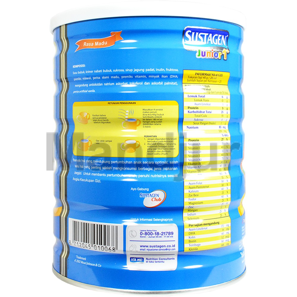 Kandungan Gizi Sustagen Junior 1+ : Sustagen Junior Usia 1 3 Tahun Rasa
