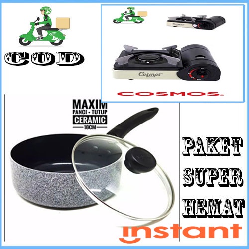 SAUCEPAN PAKET ISI 2PCS MAXIM NEOSTONE 18 CM+KOMOR PORTABLE CMS PAKET HEMAT MANTAP