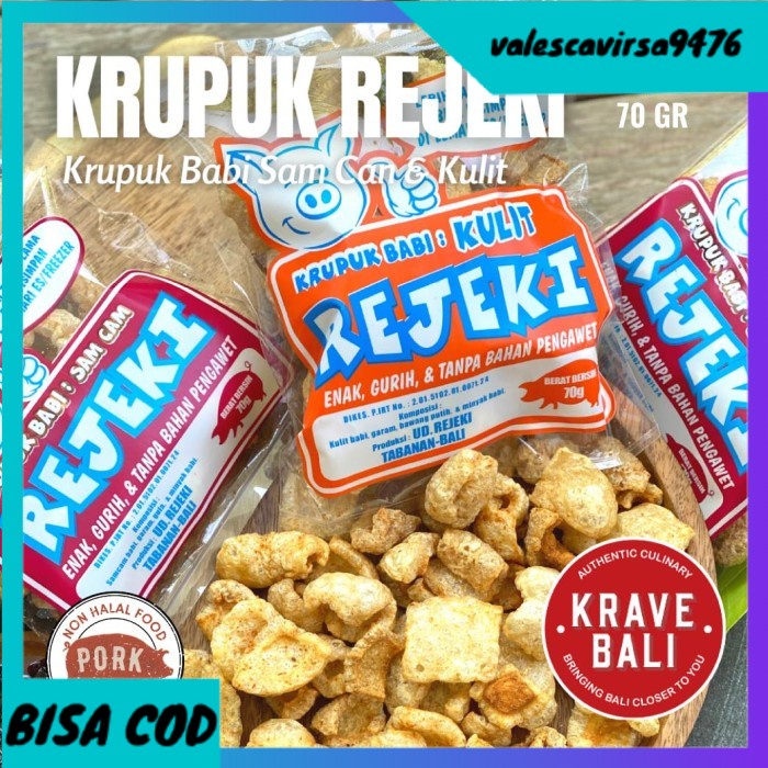 

⭐BISA COD⭐ KERUPUK KULIT BABI REJEKI 70 GR - SAMCAN