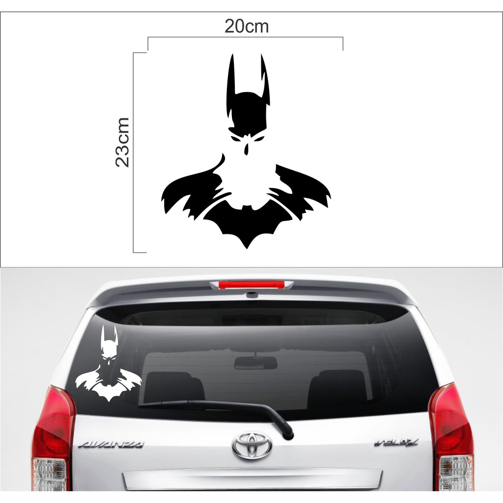 Stiker cutting gambar batman, stiker cutting kaca belakang mobil