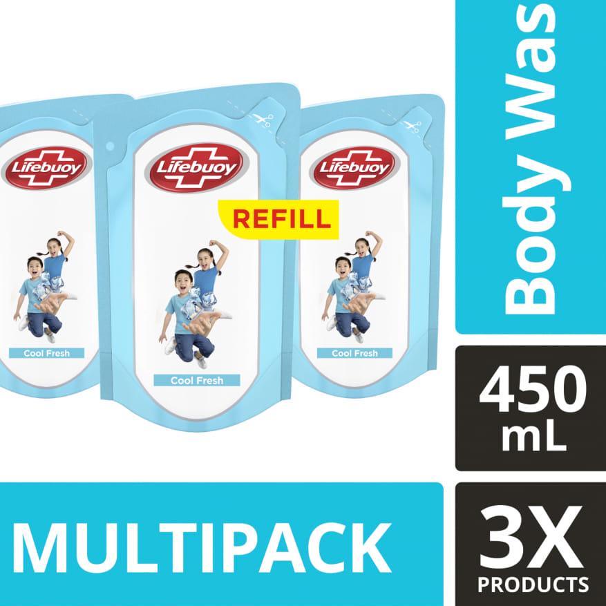 ♗ Lifebuoy Sabun Cair Cool Fresh Refill 450 ml Multi Pack ♪