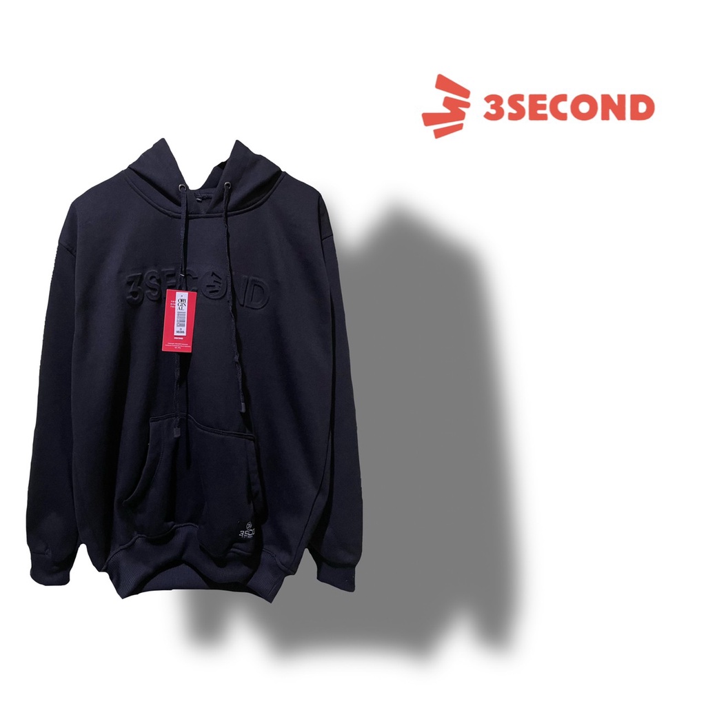 Sweater hoodie 3 second original pria / Jaket 3Second Original New Arrival Ariel Noah Hitam Solid