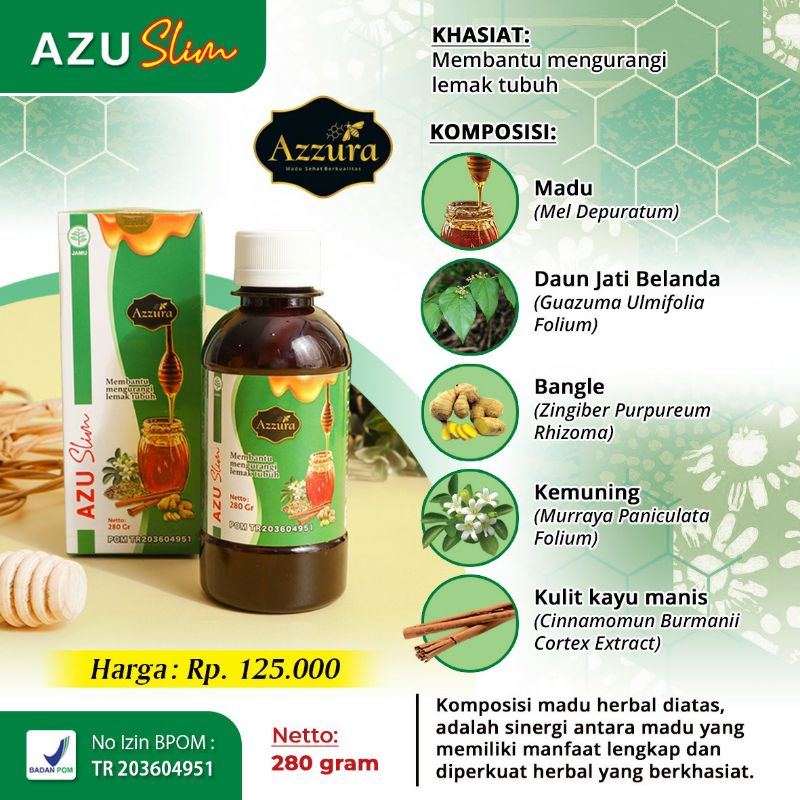 

Madu AZUSLIM 280 gr by AZZURA (MEMBANTU MENGURANGI LEMAK TUBUH)