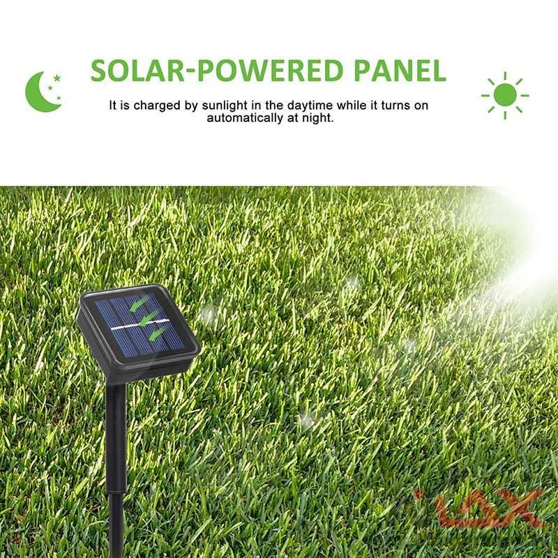 Lampu Tumbler Tenaga Surya Outdoor 100 LED panjang 10m LED Tirai Dekorasi Hias Natal Twinkle Light 100 LED TaffLED lampu kawat lampu selang anti air luar ruangan lampu taman lampu tanaman Lampu Hias Dekorasi 100 LED Solar Panel - M071 Warna White