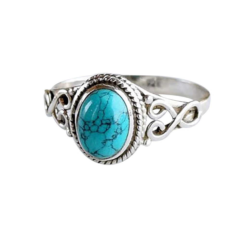 Hu Hu Hu Hu Hu Alat Bantu Pasang Kacamata♡ Cincin Batu Permata Turquoise Alami Antik Vintage Untuk Hadiah Pernikahan