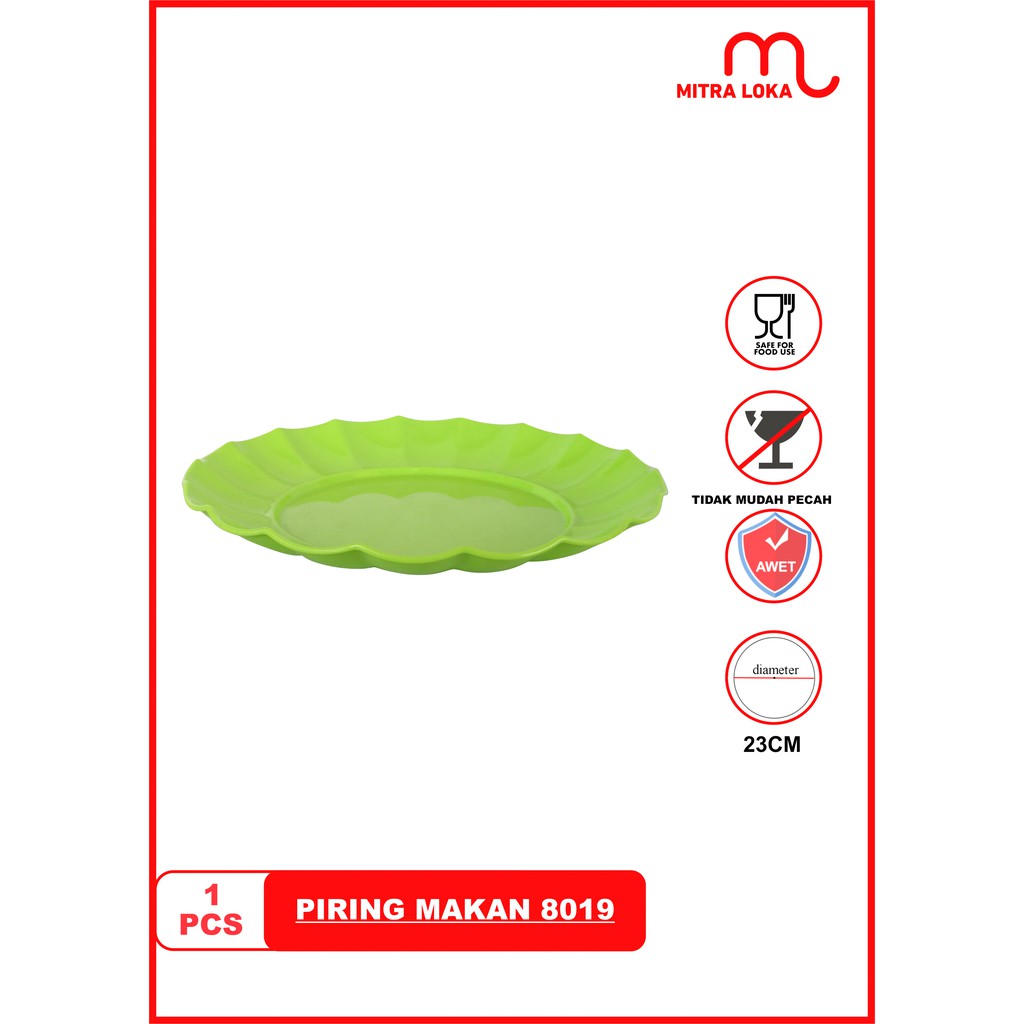 Mitra Loka Piring Plastik pm8019h 1 pcs  Murah Ceper Bulat  Golden Sunkist