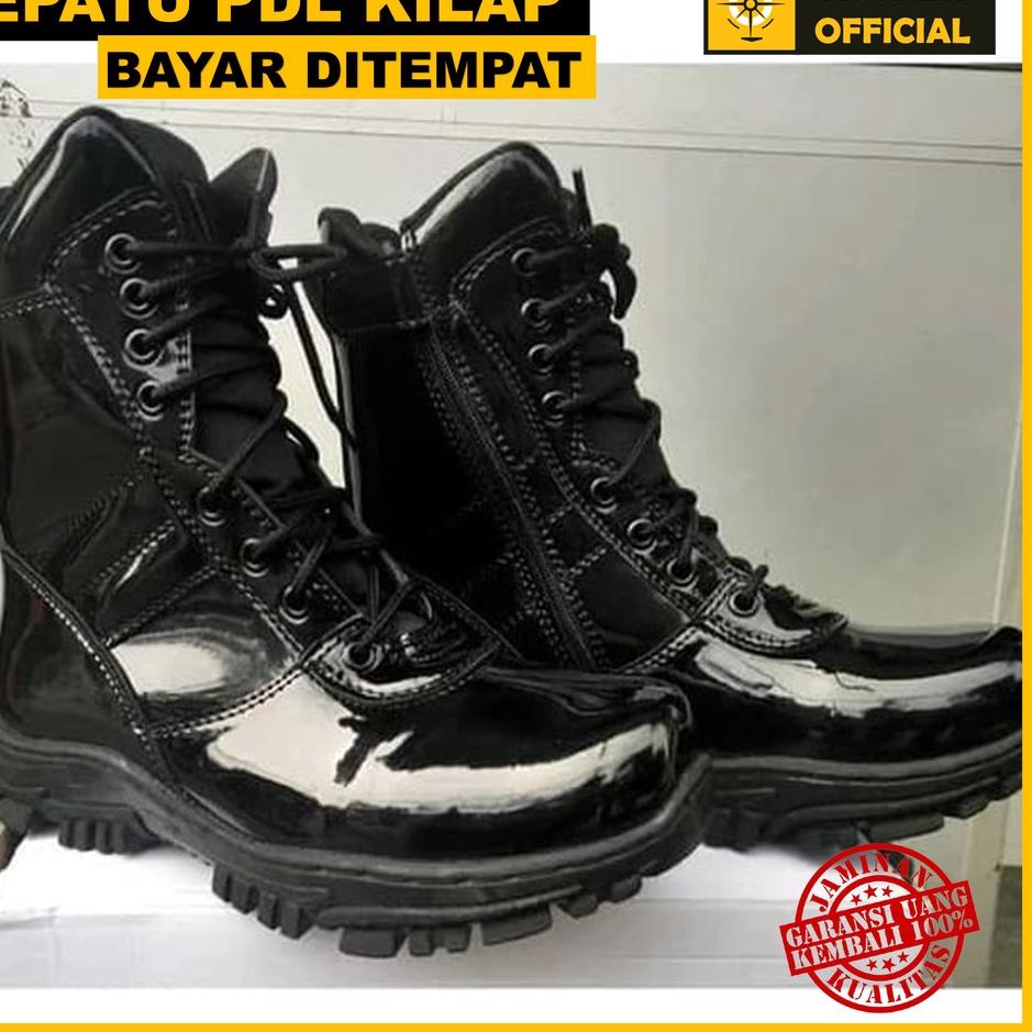 Sale Terbatas COD SEPATU PDL TNI POLRI KILAP TANPA SEMIR JATAH ORI MURAH -LB02