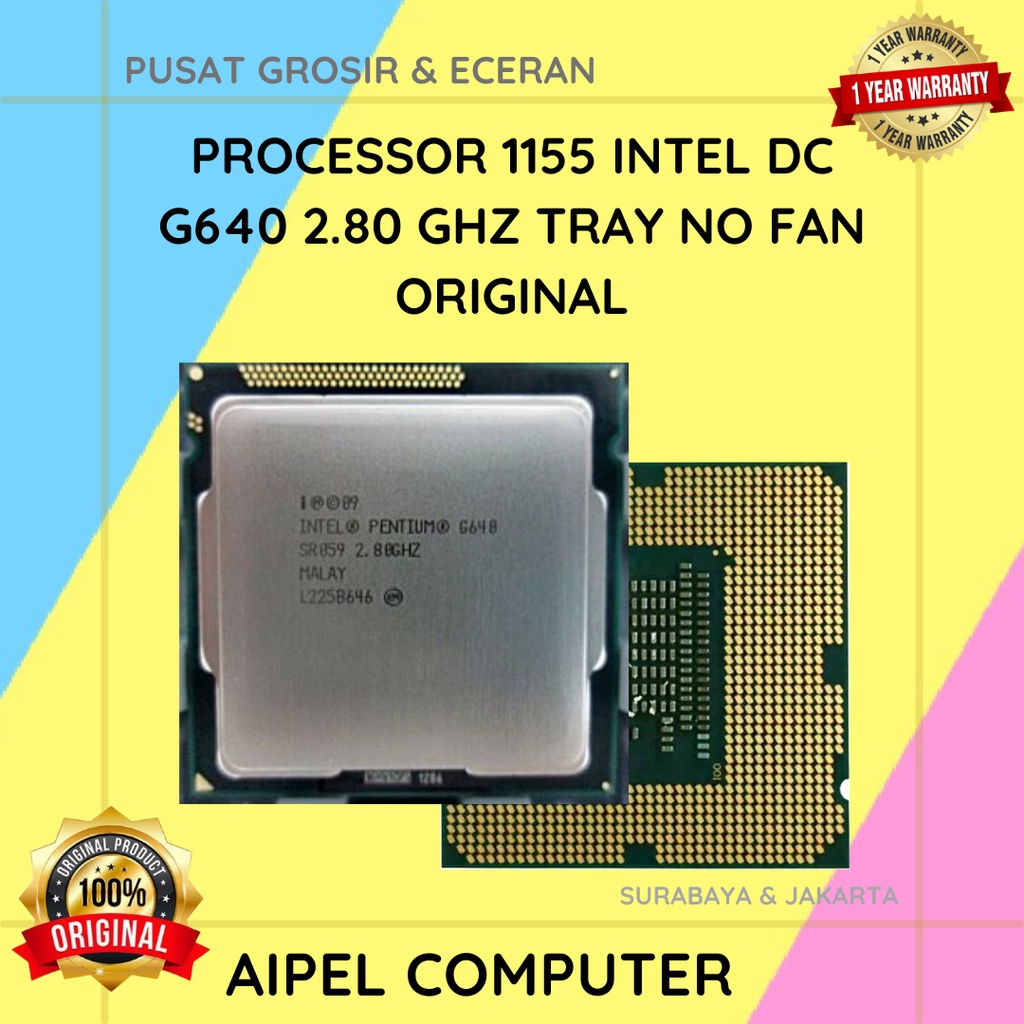 G640 | PROCESSOR 1155 INTEL DC G640 2.80 GHZ TRAY NO FAN ORIGINAL